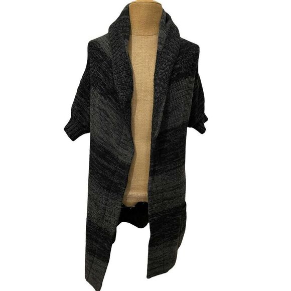 VINCE Women's Overcoat Hooded Alpaca Cashmere Wool Blend Gray Knitted Size XS - Picture 1 of 8